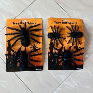 2 Pack Scary Black Spiders Halloween Party Decoration